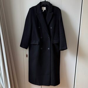 H&M Classic Black Double Breasted Coat